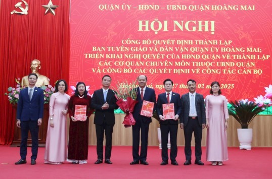 Hoàng Mai công bố quyết định thành lập Ban Tuyên giáo và Dân vận Quận ủy