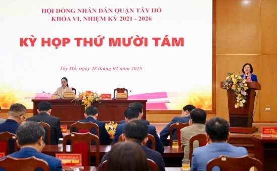 HĐND quận Tây Hồ khóa VI tổ chức kỳ họp thứ mười tám