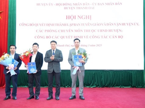 Huyện Thanh Oai công bố quyết định thành lập Ban Tuyên giáo và Dân vận Huyện ủy